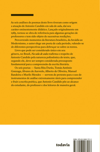 Na Sala De Aula: Cadernos De Analise Literaria, De Antonio Candido. Editorial Todavia, Capa Mole, Edição 1 Em Português, 2024