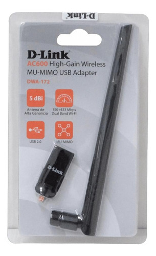 Adaptador Usb Wifi Ac600 D-link 3dbi Clickbox