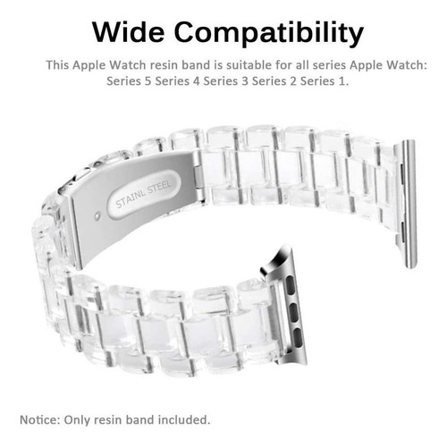 Miimall Compatible 38mm 40mm Apple Seguir Resina Pulsera Hom