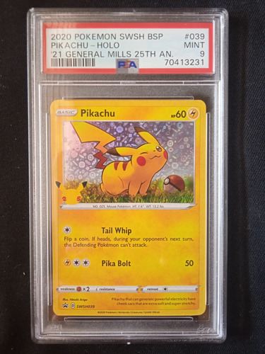 Carta Pokemon Tcg Pikachu Holograma General Mills Psa 9