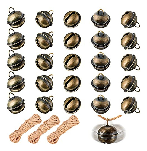 100 Pieces Christmas Bells 22mm Vintage Craft Bells Dec...