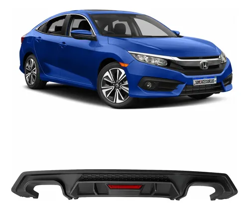 Difusor Traseiro Honda Civic G10 Com Refletor Vo6 Preto