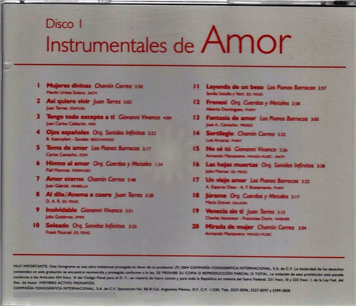 Instrumentales De Amor - México - I M Discos - 3 Cd´s
