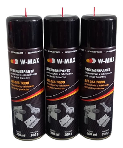 Kit 3 Lubrificante Spray E Desengripante Wurth W-max 300 Ml