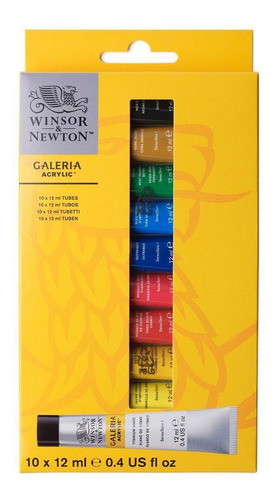 Estojo Tinta Galeria Winsor & Newton 12ml 10 Unid