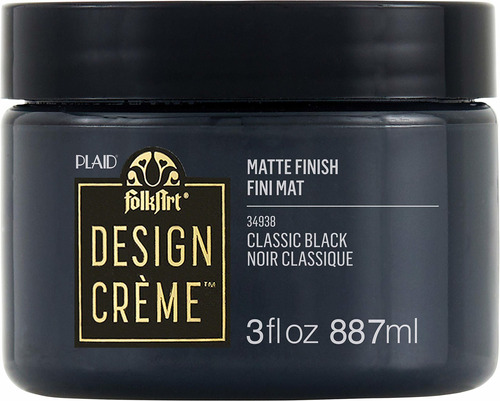 Folkart Design Crème Paint Classic Black Oz Fl