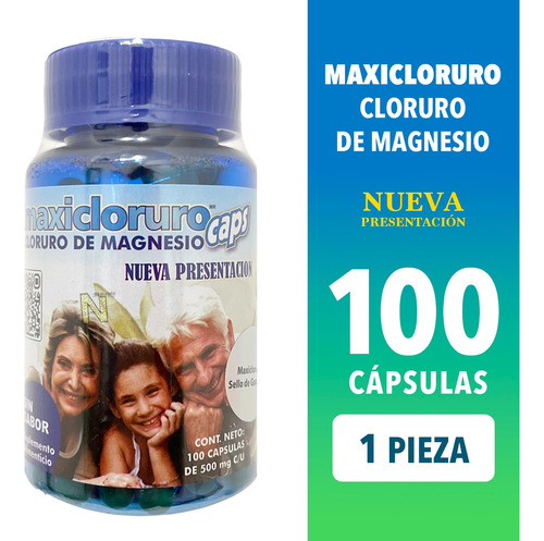 Imagen 1 de 6 de Cloruro De Magnesio 100 Caps 500mg Maxicloruro