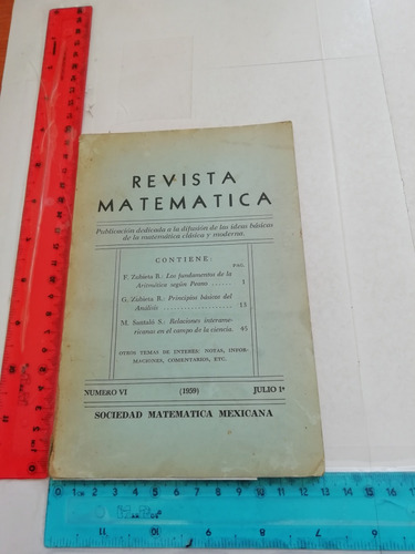 Revista Matemática N 6 Julio 1959