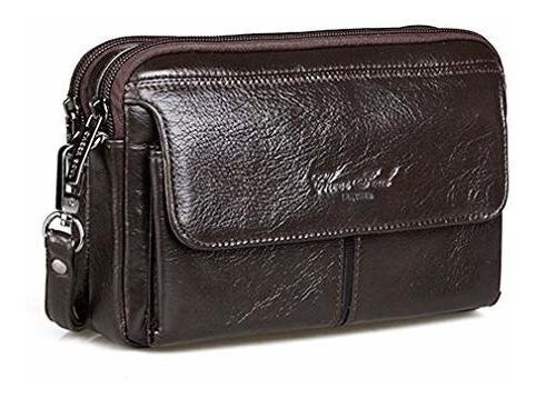 Hebetag Cartera De Mano De Cuero Para Hombre Bolso De Muñeca