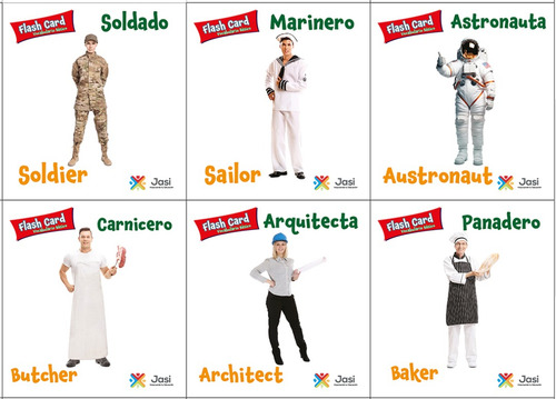 Flash Cards, Vocabulario 30 Piezas Español /ingles