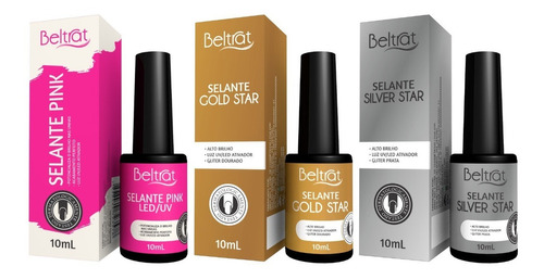 Kit 2 Selante Top Coat Glitter + Selante Pink Beltrat 10ml