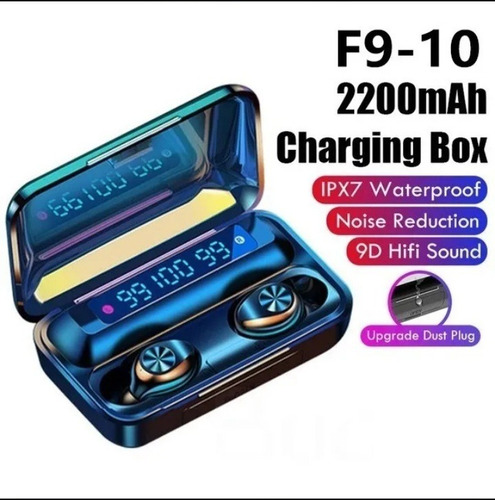 Imagen 7 de 9 de Audifonos Inalámbricos F9-10 Tws Waterproof+power Bank + Mic