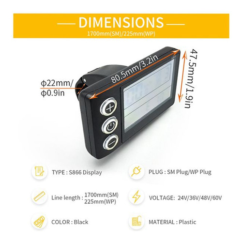 Panel Controlador S866 Con Pantalla Lcd Impermeable De 24 V