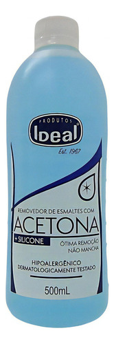 Removedor De Esmaltes Com Acetona + Silicone Ideal 500ml