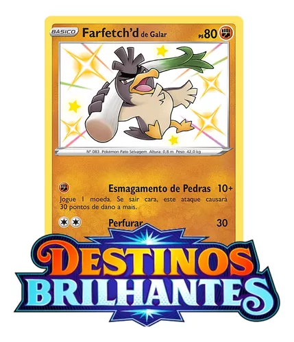 Original Carta Pokemon ultra rara Farfetch'd de Galar shiny em Promoção na  Americanas