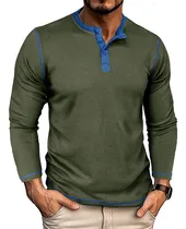 Comprar Camisas Waffle Henley Para Hombre  Camisas De Moda Ajustadas