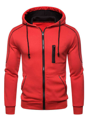 Sudadera Deportiva Casual Con Capucha Y Manga Con Cremallera