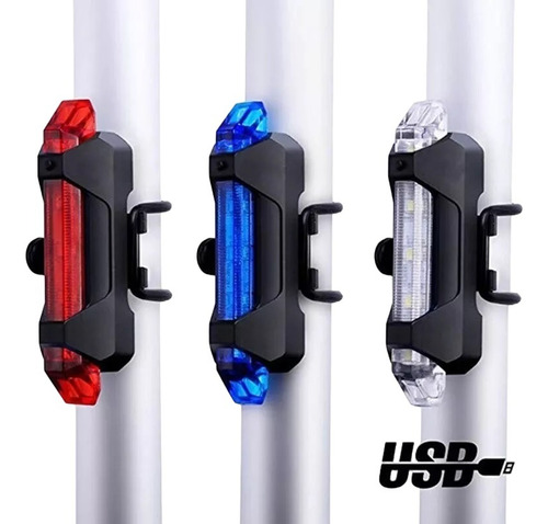 Luz Trasera Para Bicicleta - 4 Modos, Recargable Por Usb