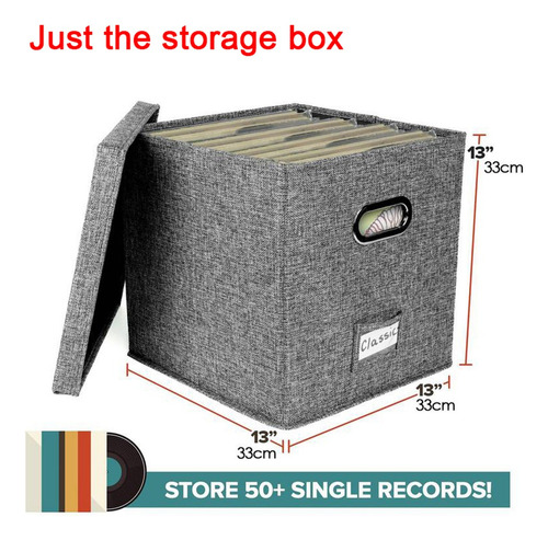 Bs Caixa De Armazenamento De Discos De Vinil Com Tampa E