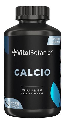 Calcio Vitamina D3 Con 200 Capsulas Vitalbotanics Sabor No