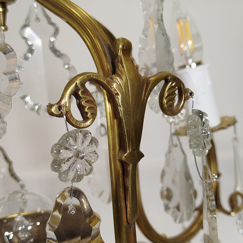 Araña De Bronce Restaurada 5 Luces Con Caireles - 811 (Usado)