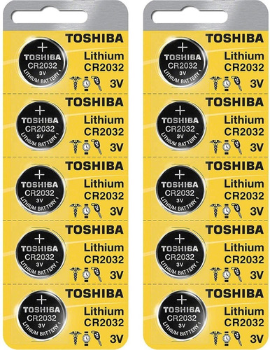 Pilas De Litio Toshiba Cr2032 X 10 Unidades - Japón