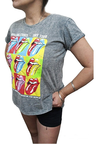 Remera Nevada Gris Rolling Stones Tour 1989  Brendy Store 