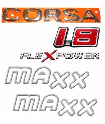 Emblema Corsa Hatch 1.8 Flexpower + Maxx Prata 2003 À 2007