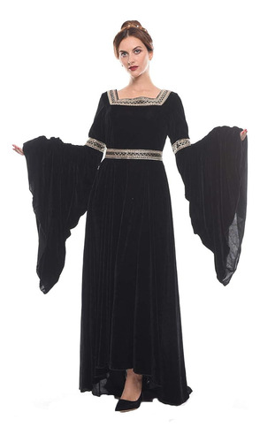Vestido Halloween Negro Para Mujer Disfraz Reina