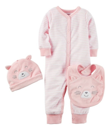 Conjunto Carter´s Beba - Pijama Towel + Gorrito + Babero