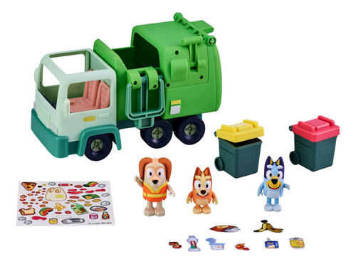 Bluey Garbage Truck Figuras Articulables De 2.5 Pulgadas
