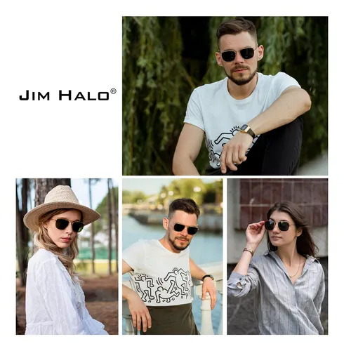Jim Halo Gafas De Sol Retro Cuadradas Estilo Aviador Con Len