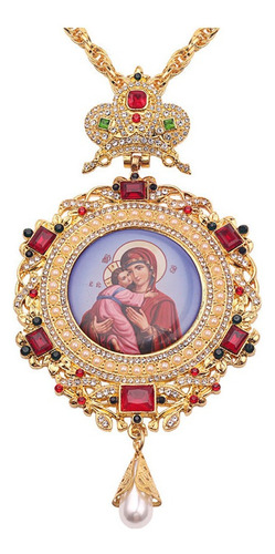 Cruz Pectoral Ortodoxa Collares Corona Icono Religioso Byzan