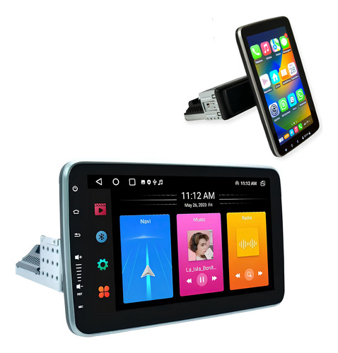 Multimídia Android Tela Giratória 9pole 1din+ Câmera De Ré