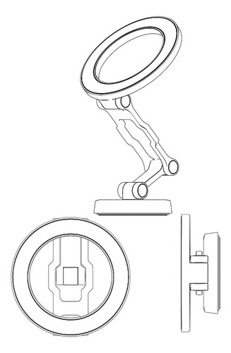 Soporte Magnético Plegable Para Teléfono Magnético Con Rotac