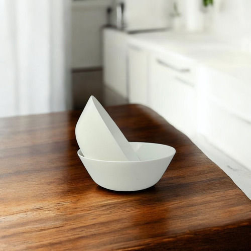 Bowl Tigela Cumbuca Vidro Opalino Branco 550ml Mesa 6 Peças