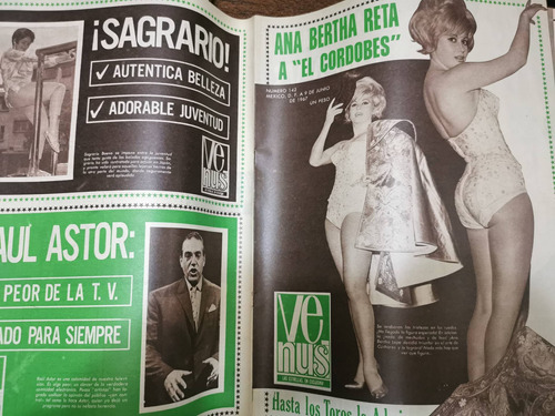 Revista Venus Ana Berta Lepe Y Tongolele Junio 1967