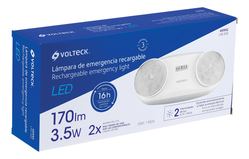 Lámpara De Emergencia 24 Leds Dirigible Recargable 46992 Blanco