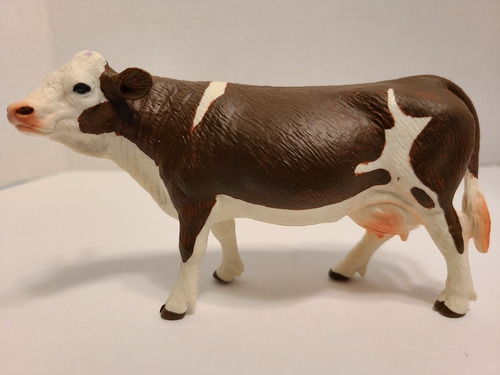 Vaca Simmental/figura/juguete/coleccion/ Blanca Con Marrón 