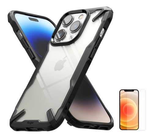 Para iPhone 14 Pro - Case Funda Ringke Fusion X + Vidrio