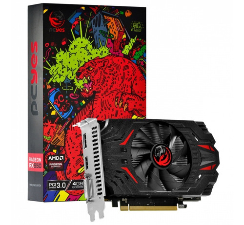 Imagem 1 de 5 de Placa De Vídeo Pcyes Amd Radeon Rx 550, 4gb Gddr5, 128 Bits