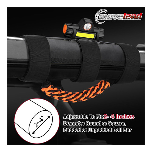 Moveland 2 X Roll Bar Mandle Con Agarre De Paracord Y Luz De