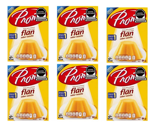 Pronto Flan Sabor Vainilla De 84 G (6 Piezas)