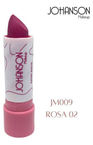 Batom Matte Acido Hialurônico Johanson Makeup Acabamento Mate Cor Rosa 02