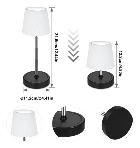 Mesa De Escritorio Led Retráctil Con Control Táctil Ajustabl