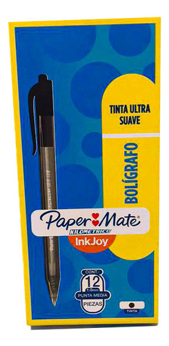 Bolígrafo, Paper Mate, 1.0 Mm, M, Negro, 5 Cajas De 12 Pzs