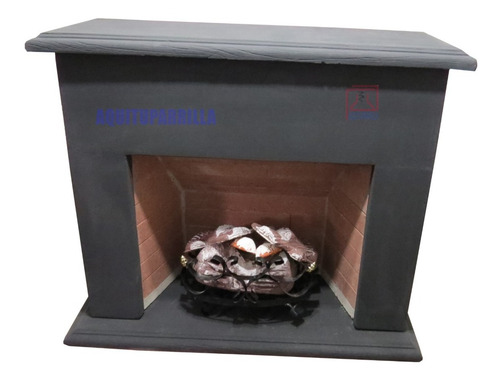 Imagen 3 de 5 de Hogar Liso Negro De 1 M C/leños De 5000 Cal Kit Instalacion