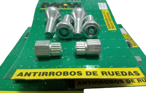 Imagen 2 de 3 de Kit Bulones Tuercas Antirrobo Gol Up Clio Sandero Y Mas