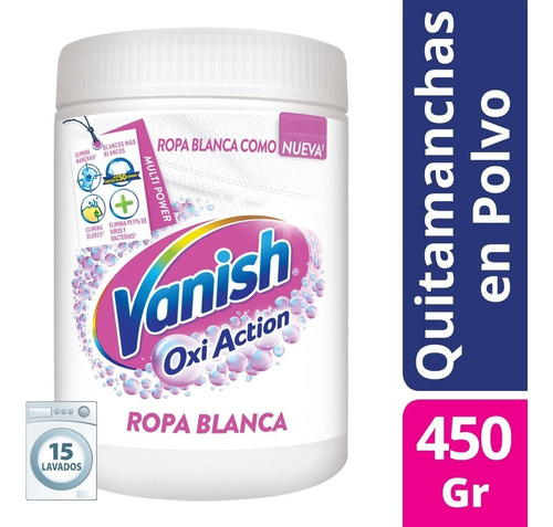 Vanish Oxi Action White Quitamanchas En Polvo Pote 450gr