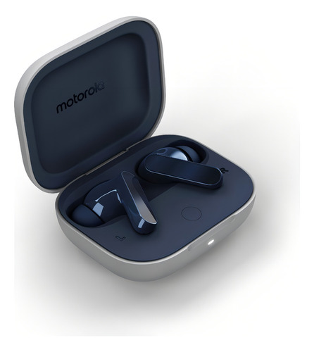 Auriculares Motorola Moto Buds Cancelación De Ruido + Funda Azul Oscuro